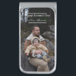 Photo Minimalist Father's Day | White Silver Finish Money Clip<br><div class="desc">Express your love for Dad with a Photo Minimalist Father's Day Money Clip. Money clip design features photo placement for you to add your own picture,  a "Happy Father's Day!" greeting and personalized children's names in elegant typography.  Additional gift items available featuring this design.</div>
