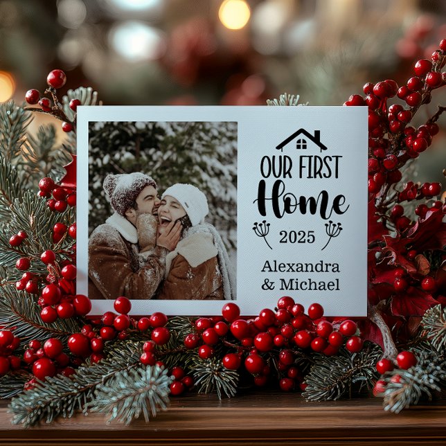 Photo Minimialist Christmas Our First Home Holiday Card (Creator Uploaded)