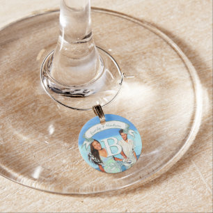 Photo Mint Monogram Wedding Special Occasion Wine Glass Charm