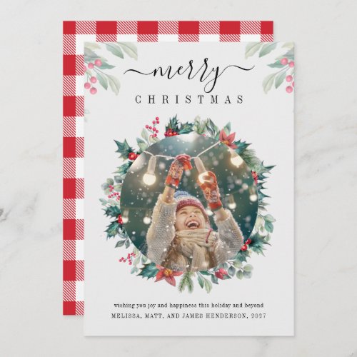 Photo Mistletoe Merry Christmas Custom Holiday Card