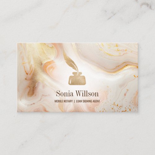 Photo Mobile Notary Loan Signing Agent Monogram Business Card