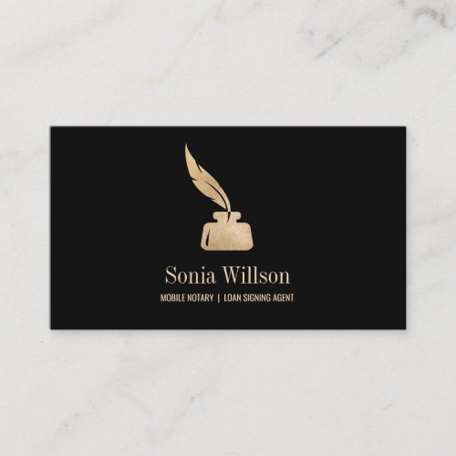 Photo Mobile Notary Loan Signing Agent Monogram Business Card