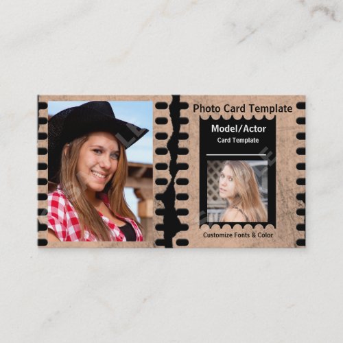 Photo Model or Actor Headshot Business Card