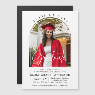 Photo Modern Arch Graduate Script Graduation Party