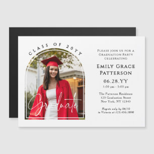 Photo Modern Arch Graduate Script Graduation Party