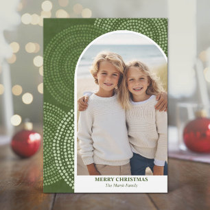 Photo modern arch Merry Christmas Abstract Circles Holiday Card