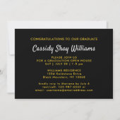 Photo Modern Black Gold Yellow Graduation Party Invitation | Zazzle