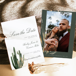 Photo Modern Cactus Save the Date Invitation