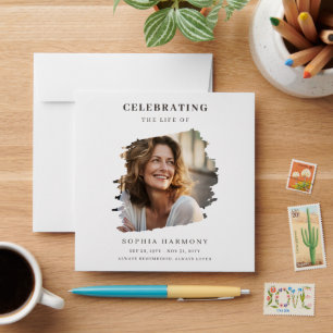 Photo Modern Celebration of Life Funeral Envelope