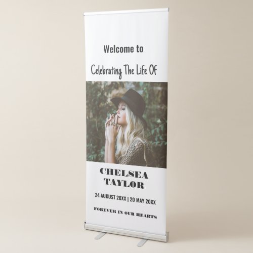 Photo Modern Celebration of Life Memorial Funeral  Retractable Banner