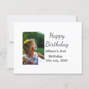 Photo modern classic add name date happy birthday  postcard