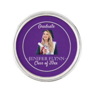 Photo Modern Classy Graduation Announcement Lapel Pin