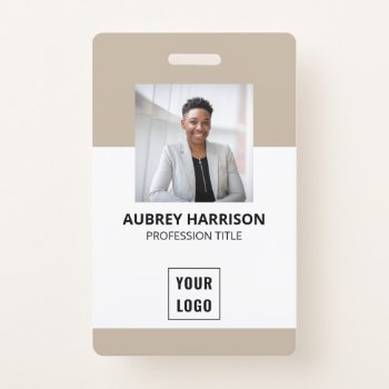 Photo Modern Corporate Professional Badge by CrispinStore at Zazzle