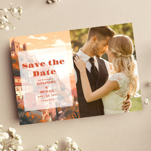 Photo Modern Elegant Italy Destination Wedding Save The Date