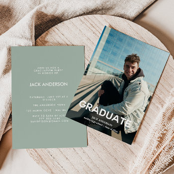 Photo Modern Graduation Party Invitation by freshpaperie at Zazzle