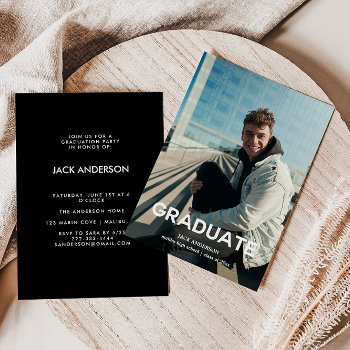 Photo Modern Graduation Party Invitation by freshpaperie at Zazzle