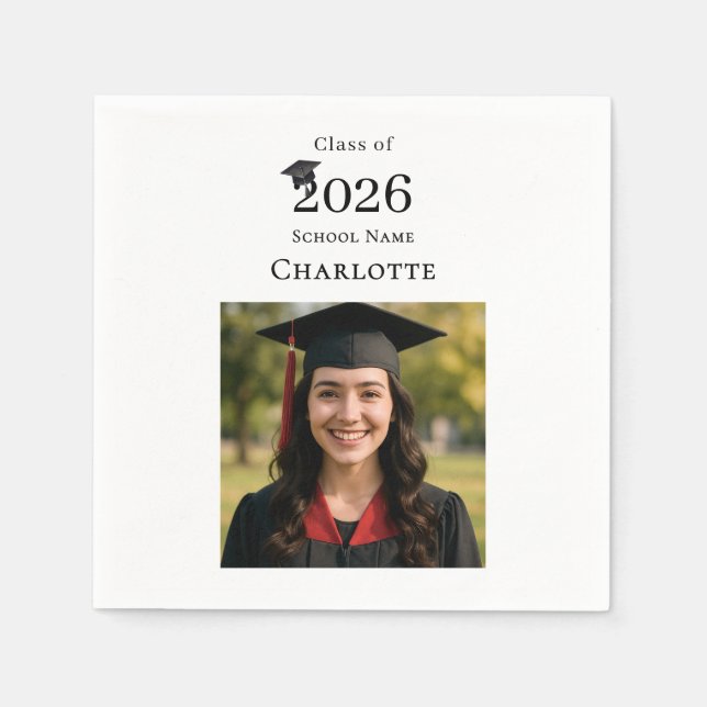 Photo modern Graduation Party Napkins (Front)