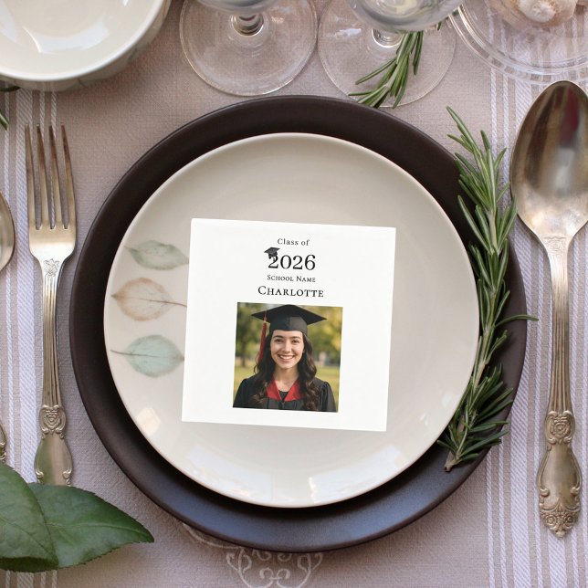 Photo modern Graduation Party Napkins (Creator Uploaded)