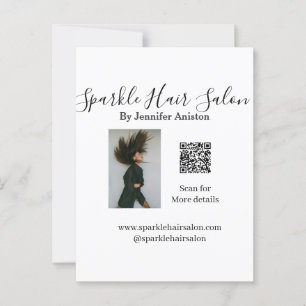 Photo modern hair salon small business QR code Postcard