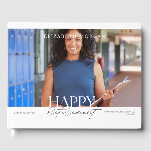 Photo Modern Happy Retirement Party White