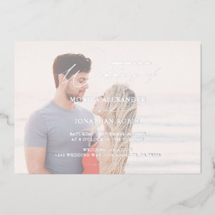 Photo Modern Horizontal 4 Wedding Full Foil Invitation