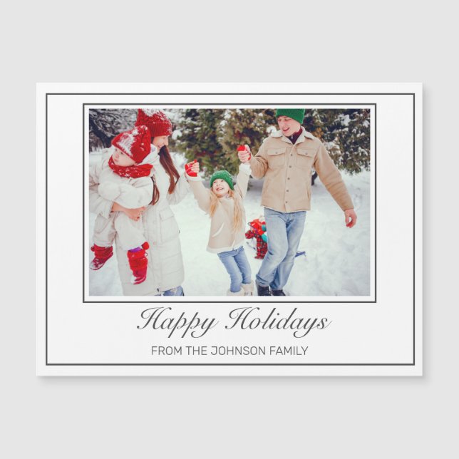 Photo Modern Minimalist Happy Holidays Greeting (Front)