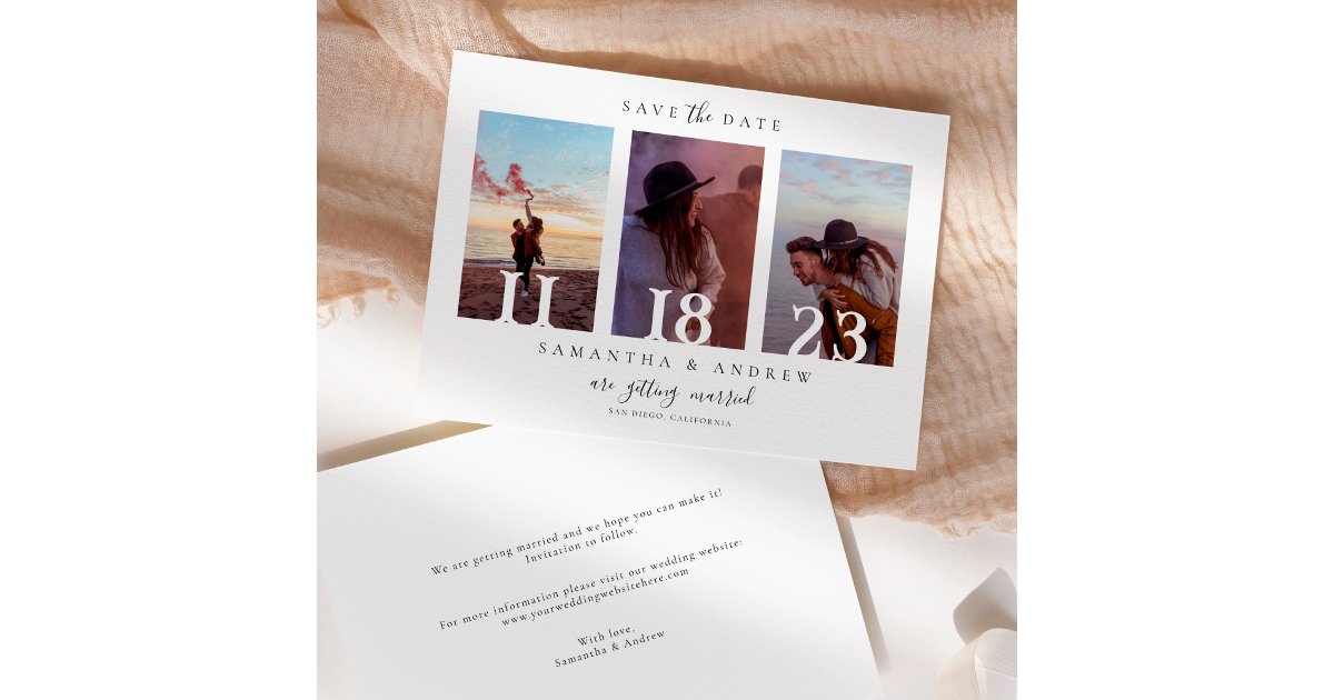 Photo Modern Minimalist Save the Date Front/Back | Zazzle
