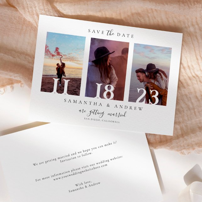Photo Modern Minimalist Save the Date Front/Back (Creator Uploaded)