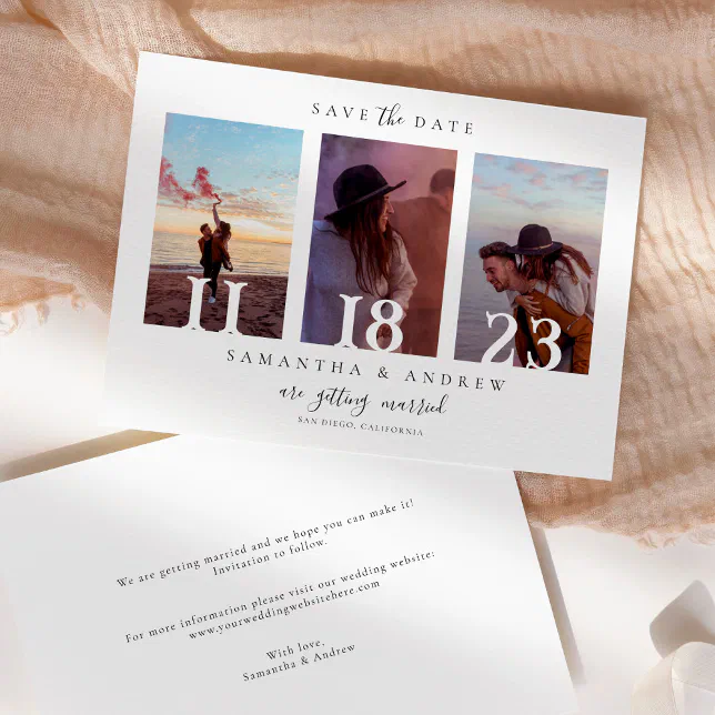 Photo Modern Minimalist Save the Date Front/Back | Zazzle