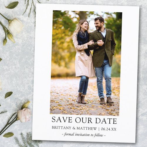 Photo Modern Minimalist Simple Save Our Date Postcard