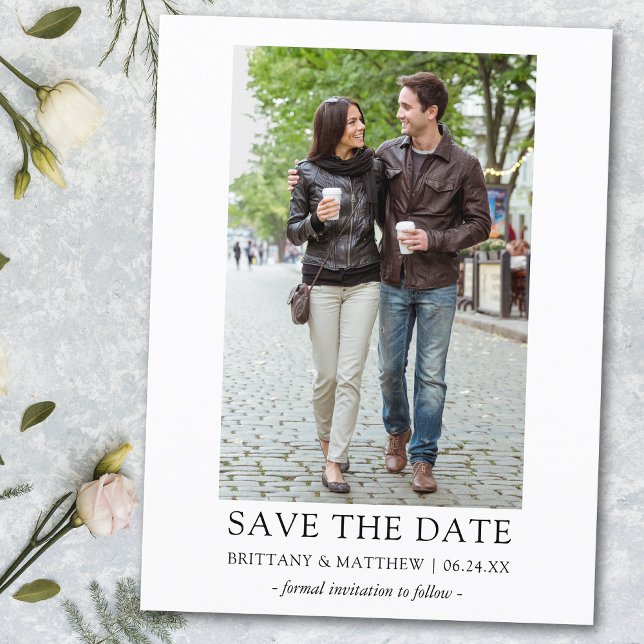 Photo Modern Minimalist Simple Save The Date Postcard (Customize to change text size or text style.)