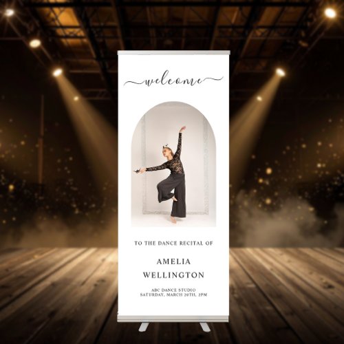 Photo Modern Minimalist White Dance Recital Retractable Banner