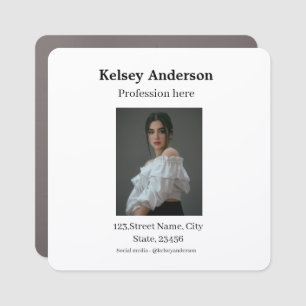 Photo modern profession social media address simpl car magnet