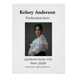 Photo modern profession social media address simpl poster