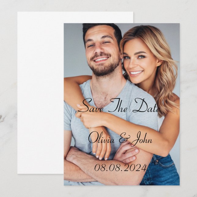 Photo modern save the date card (Front/Back)