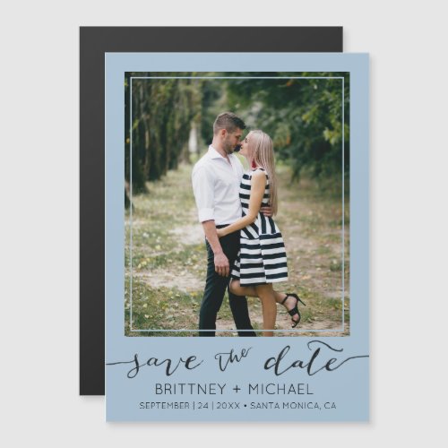Photo Modern Save The Date Dusty Blue