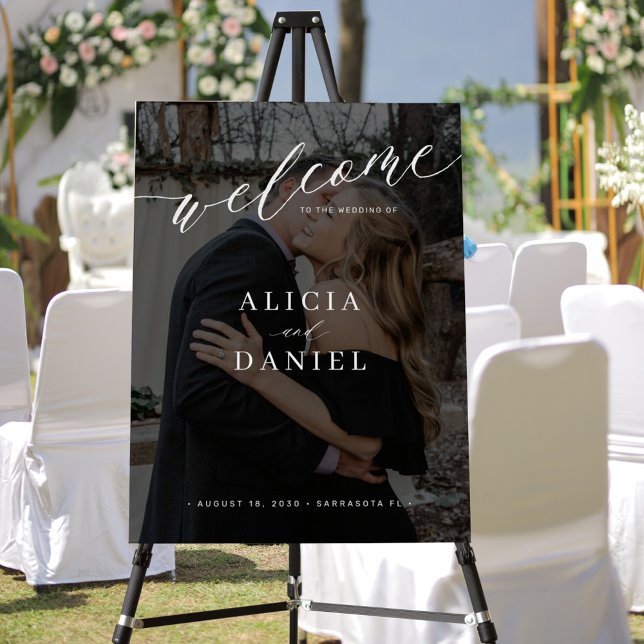 Photo modern script wedding welcome sign (Creator Uploaded)