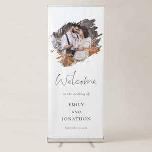 Photo Modern Script Welcome to Wedding Retractable Banner