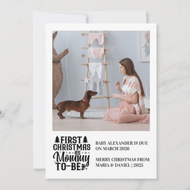 Photo Mommy to be Christmas Pregnancy Announcement (Front)