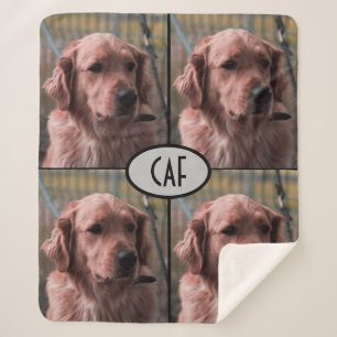 Photo Monogram Add Your own Images Sherpa Blanket