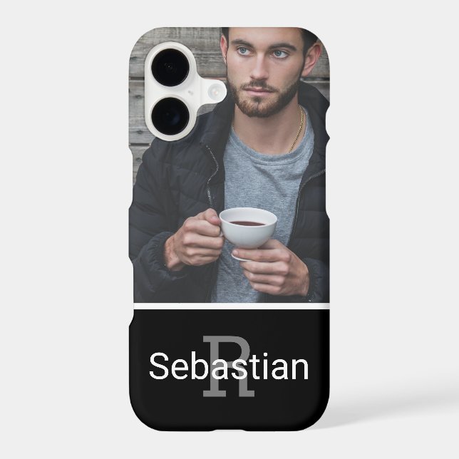 Photo Monogram And Name Custom Made Personalized Case-Mate iPhone Case (Back)