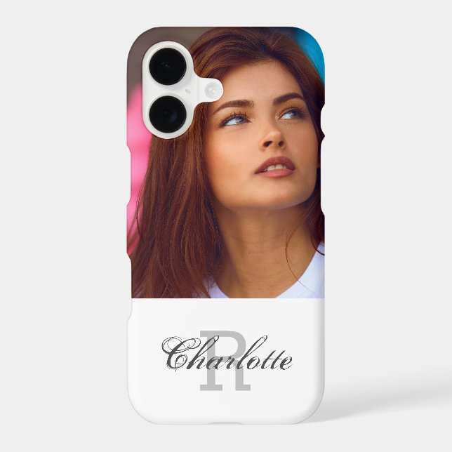 Photo Monogram And Name Custom Made Personalized Case-Mate iPhone Case (Back)