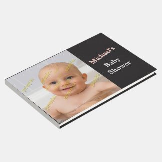 Photo Monogram Best Wishes Baby Guest Book