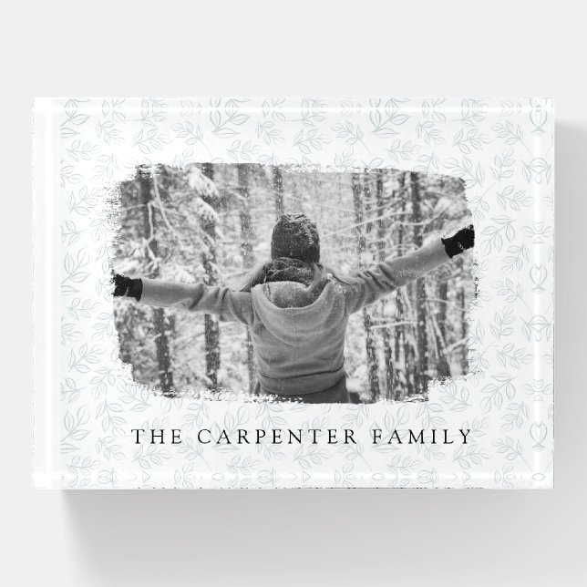 Photo Monogram Black & White Paperweight (Front)