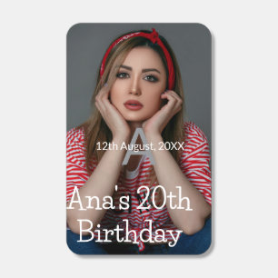 Photo monogram happy 20th birthday gray white matchboxes