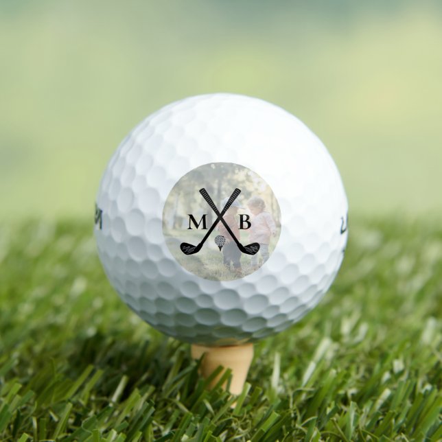 Photo Monogram Initials Mother's Gift Template Golf Balls (Insitu Tee)