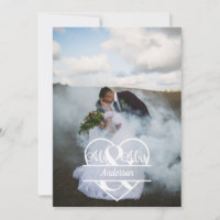 Photo Monogram Personalize Wedding  Thank You Card
