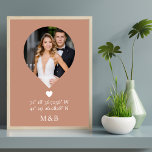 Photo Monogram Romantic Heart Coodinates Modern Poster<br><div class="desc">Photo Monogram Romantic Heart Coodinates Modern Poster Wall Art features your favorite photo with your monogram and custom coordinates of longitude and latitude that are special to you in modern script typography. Perfect gift for weddings, birthday,  Christmas,  Valentine's Day,  anniversary and so much more. Designed by ©Evco Studio www.zazzle.com/store/evcostudio</div>