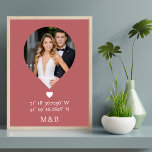 Photo Monogram Romantic Heart Coodinates Modern Poster<br><div class="desc">Photo Monogram Romantic Heart Coodinates Modern Poster Wall Art features your favorite photo with your monogram and custom coordinates of longitude and latitude that are special to you in modern script typography. Perfect gift for weddings, birthday,  Christmas,  Valentine's Day,  anniversary and so much more. Designed by ©Evco Studio www.zazzle.com/store/evcostudio</div>