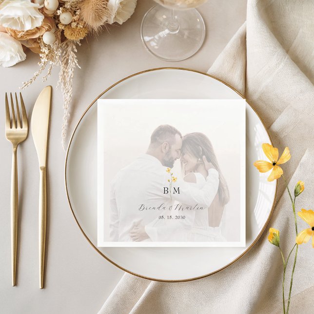 Photo Monogram Wedding Napkins (Creator Uploaded)